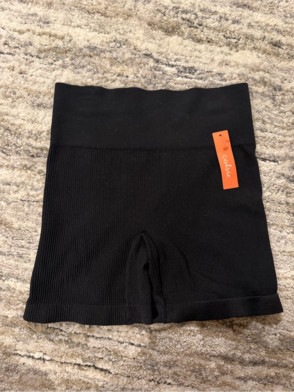 Colsie Black High-Waist Ribbed Shorts